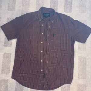 Abercrombie & Fitch Men's Blue and Red Plaid Shirt